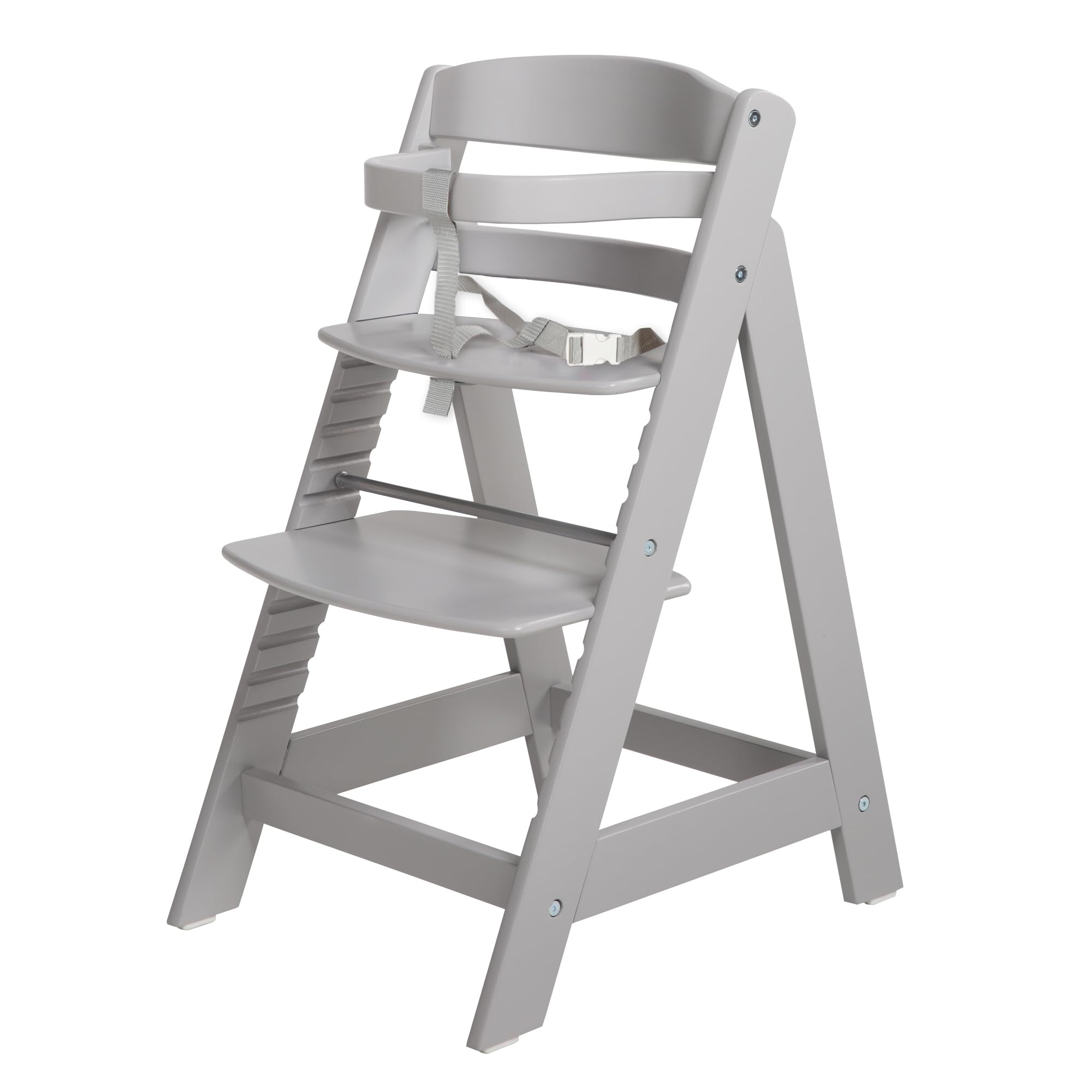 roba Wooden Adjustable Highchair Sit Up III - Grow-Along Chair For Babies and Children - From 6 Months Onwards - Grey / Taupe