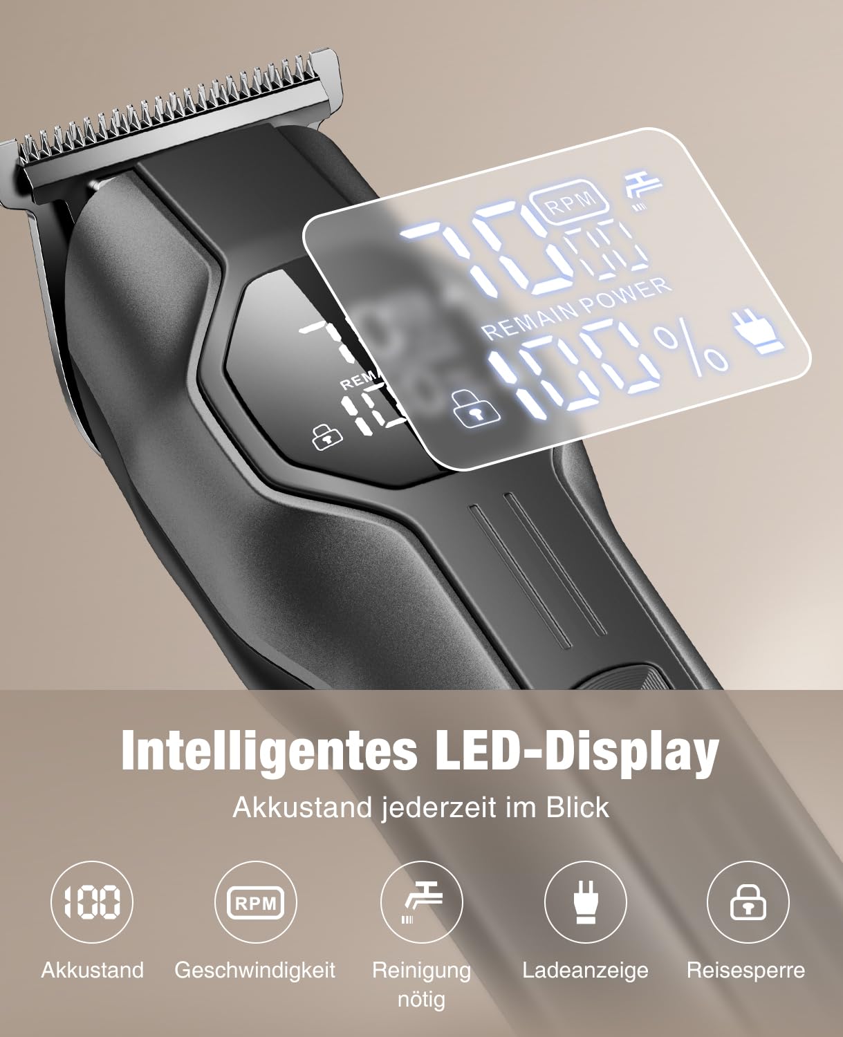 12-in-1 Barttrimmer Herren, Haarschneider, Körperrasierer, Nasenhaarschneider, kensen Bartschneider Herren IPX7 Wasserdicht Bartrasierer 210Min LED-Anzeige USB-C Ganzkörper-Haarpflege 6000/7000RPM 7
