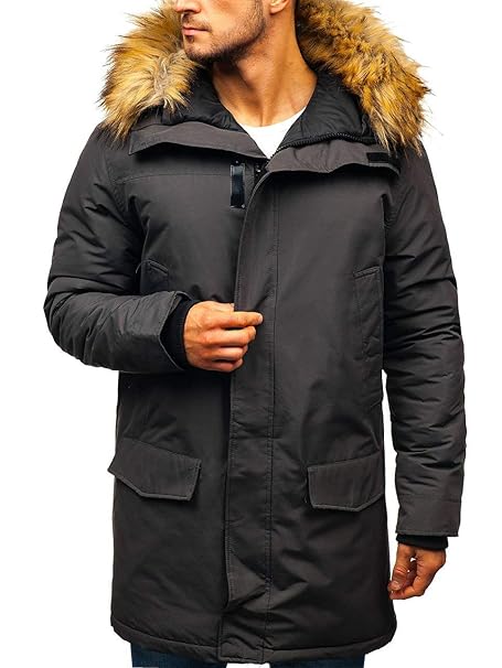 BOLF Herren Winterjacke Parkajacke Kapuzenjacke Wärmejacke Casual Style 4D4