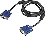 sourcingmap Black Blue VGA 15 Pin Male to Male Plug Computer Monitor Cable Wire Cord 4.2ft