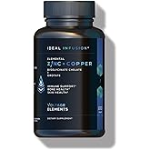 Zinc Bisglycinate + Orotate 245mg with Copper Chelate: Muscle & Skin Health, Hormone Balance - Elemental Zinc 50mg (100 Servings) Vegan