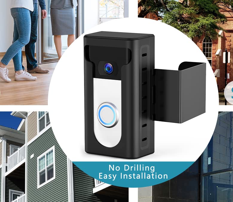 KIMILAR 2024 Upgrade Anti-Theft Video Doorbell Mount, Not Block Doorbell Motion Sensor, Adjustable No-Drill Mounting Bracket Wedge Holder Accessories for Home Rentals Office, Not for Security Door