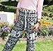 Banjamath® Women's Smocked Waist Harem Hippie Boho Yoga Palazzo Casual Pants (M,Black with Drawstring Waist)