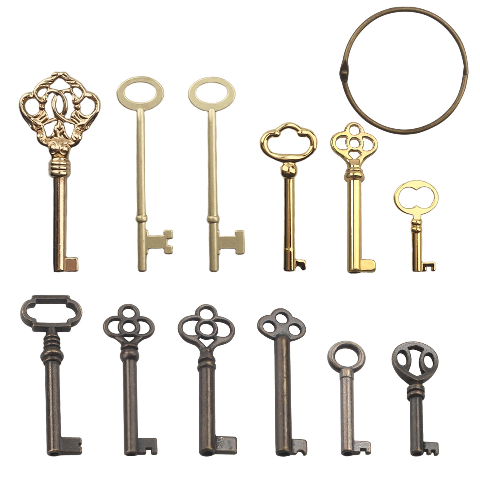 Photo 1 of ***Missing 2 keys *** 12-Key Skeleton Key Set, Universal Replacement Vintage Keys Kit for Antique Dresser, Chinese Cabinet, Antique Furniture and Old Style Cabinets or Doors
