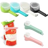 Trasylph 6Pcs Bag Clip with Pour Spout, Bag Clips for Food Storage Sealing Clips, Seal and Pour Bag Clip, Reusable Plastic Ca