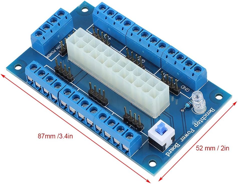 Fdit 24/20 Pin ATX Power Board Computer PC Power Bank Adapter Breakout Board Module Connectors 3.3V 5V 12V 16A - Image 5