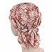 Ever Fairy Multicolor Pre Tied Head Scarf Hat Ethnic Print Turban Headwear Women Stretch Flower Muslim headscarf
