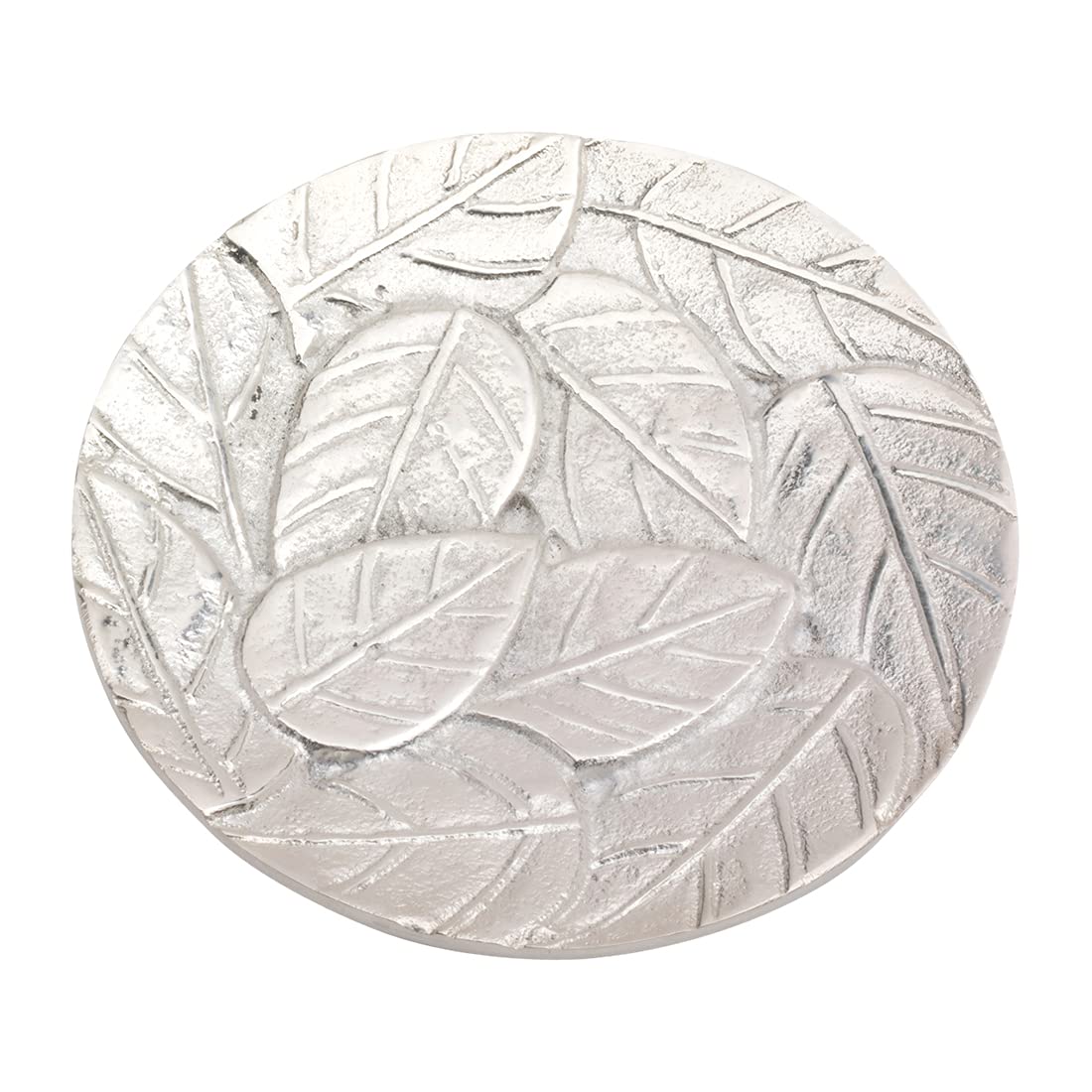 NKlaus candle plate aluminium silver Ø 12cm coaster saucer candle holder 10354