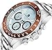 HENRY JAY Mens Stainless Steel Multifunction Specialty Aquamaster Watch with GMT-Day-Date and Tachymeter Display