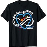 Autism Awareness Love Needs No Words Infinity Heart Autism T-Shirt
