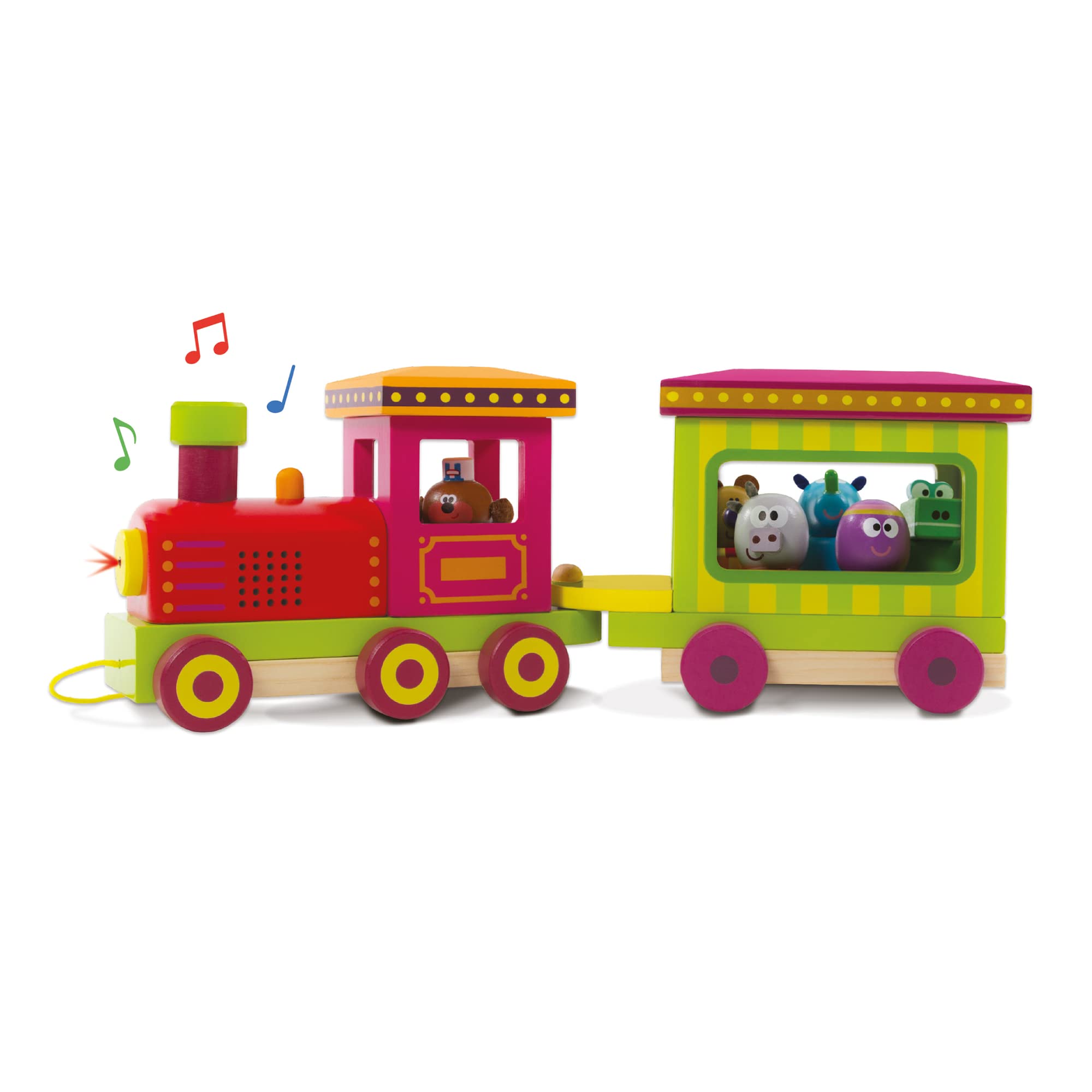 Hey Duggee 9090 Wooden Light and Sound Train, Educational Matching and Sorting Game, Age 18 Months+