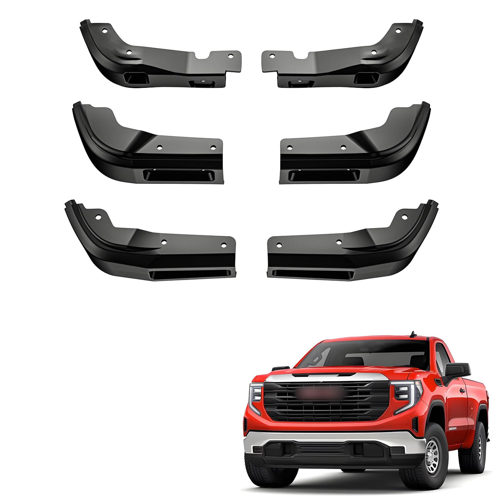 Photo 1 of 6PCS Mudguards for GMC Sierra 2019-2025 Accessories, Front & Rear Mud Flaps Custom for GMC Sierra 1500, Anti-Scratch All Weather GMC Fender Replacement Kit