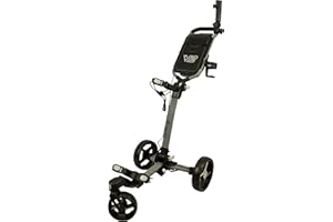 Axglo V2 Golf Push Cart Small Collapsible- Front Wheel Swivel -Golf Trolley- Umbrella Holder and Beverage Holder Included