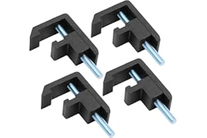 UOIENRT 4 Pcs Utility Track System Mounting Clamp (Black), Truck Topper Clamps Replacement for Toyota Tacoma Tundra Truck Cap