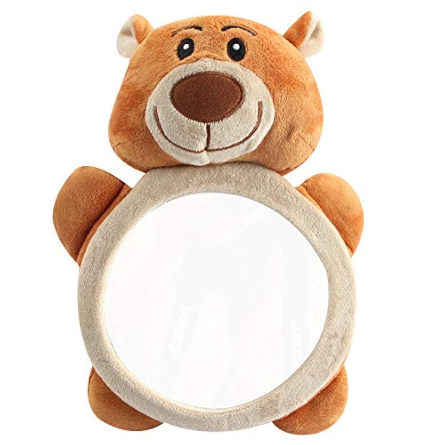 Baby Car Seat Mirror Back Seat Rear View Safety Mirror Adjustable Shatter Proof Infant Safe Car Mirror with Cover Auto Accessory (Brown bear)