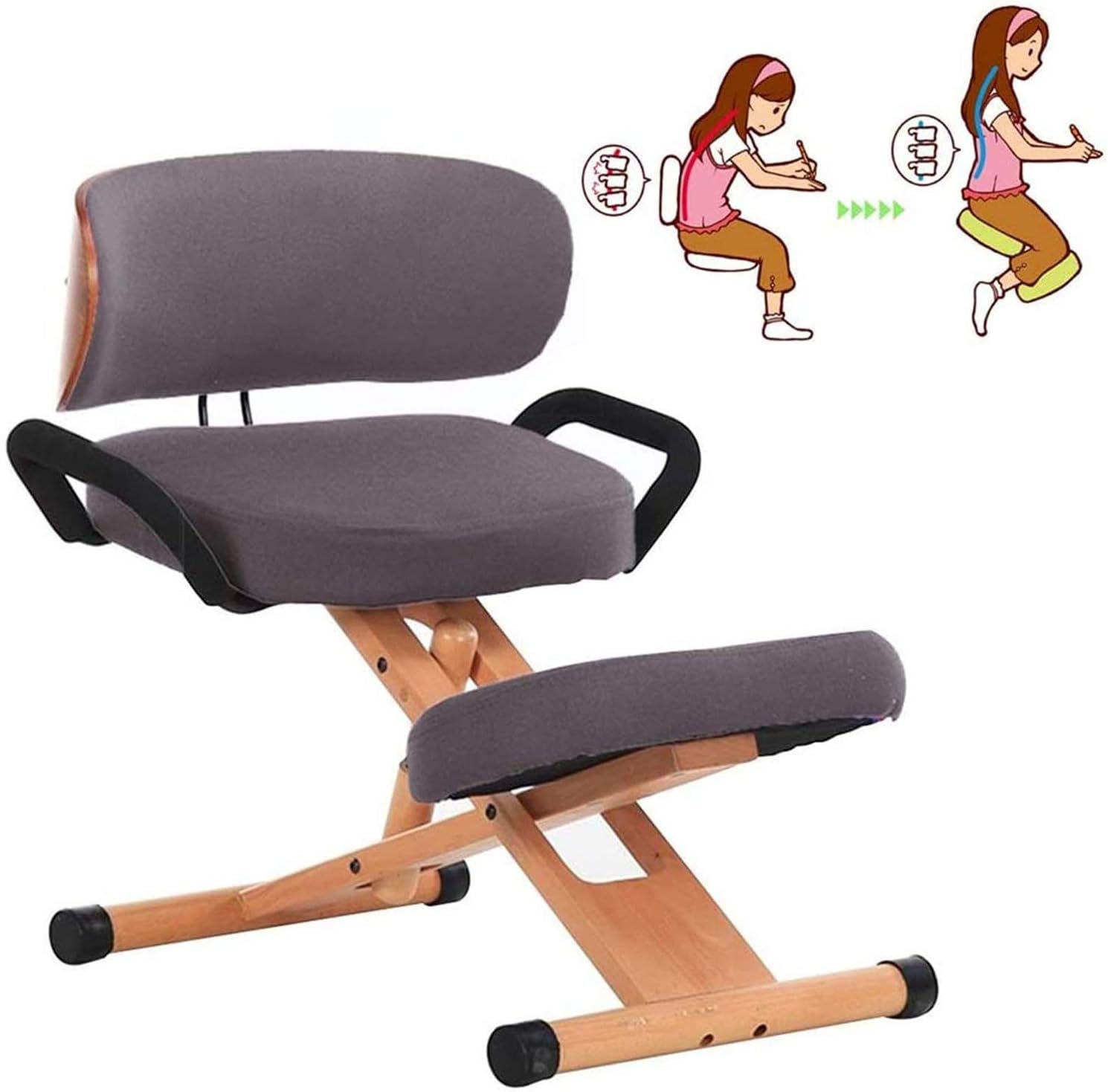 XIGUAN Kneeling Chair Ergonomic Child/Adult Kneeling Chair Learning Stool Orthopedic