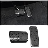 HZEL Car Pedal Cover, 2PCS Aluminum Alloy Vehicle Accelerator Gas Brake Pedal Pads, Non Slip No Drilling Auto Interior Foot Pedal Kit Compatible with 2011-2025 Grand Cherokee Durango(Black)