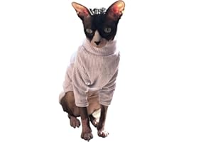 Bonaweite Sphynx Cat Clothes, Cat Sweaters for Cats Only, Turtleneck Sphynx Cat Sweaters, Cat Clothes for Cats Only, Svinx Hairless Cat Kitten Clothes Onesie for Christmas XS-2XL Medium