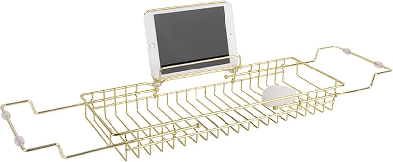 Present Time Iglo Metal Bath Bridge Gold Adjustable 61-86cm