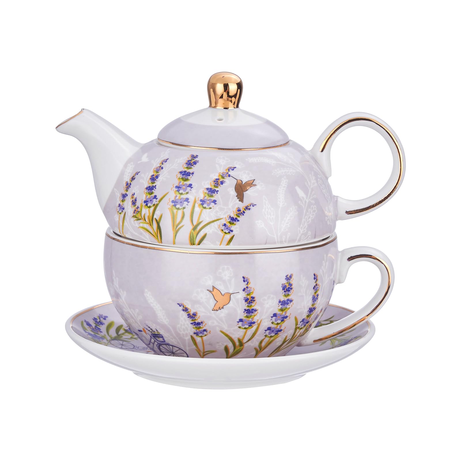 Photo 1 of **CUP AND PLATE ONLY**CHILDIKE Tea for One Set, Tea for One Teapot and Cup Set, Individual Teapot with Cup and Saucer, Porcelain Floral Tea Set Gift for Women, Mather, Christmas, Valentine