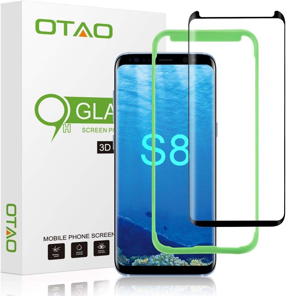 OTAO [Tray Installation] Samsung Galaxy S8 Screen Protector, [Case-friendly] Tempered Glass Screen Protector with Positioner for Galaxy S8