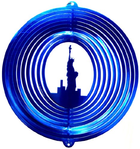 Stainless Steel Liberty - 12 Inch Wind Spinner, Blue