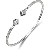 Solid .925 Sterling Silver Slim Cone West Indian Bangle, 1 piece