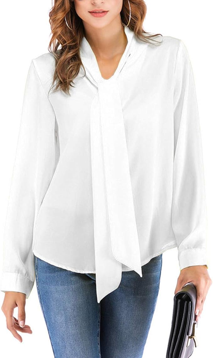 Chemisier Femme Manches Longues - Taille 38, Blanc, Neuf Sans étiquettes