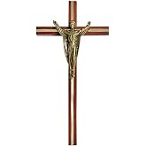 Walnut Finish Inlay Risen Christ Wall Cross