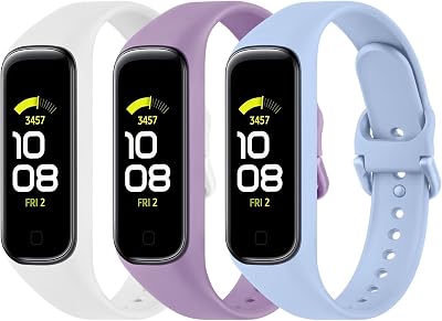 AMCC 3 Pack Straps for Samsung Galaxy Fit 2 Women Men Soft Silicone Sport