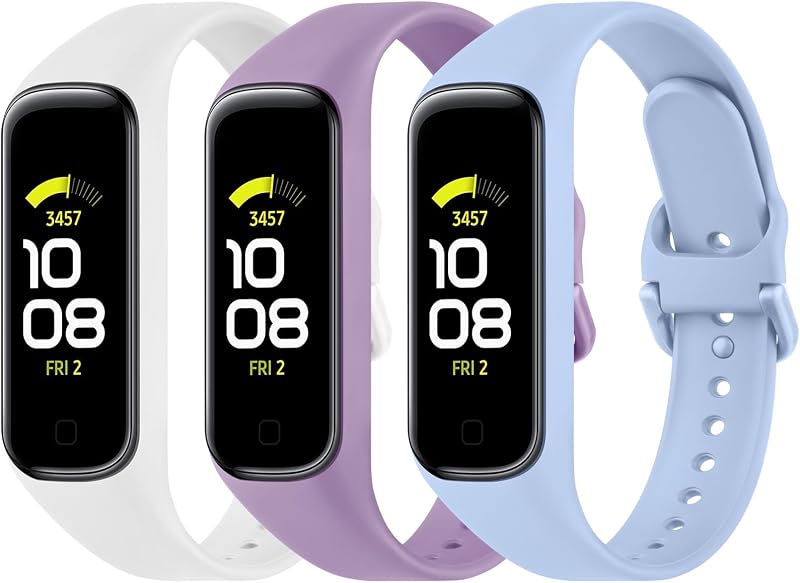 AMCC 3 Pack Straps for Samsung Galaxy Fit 2 Women Men Soft Silicone Sport