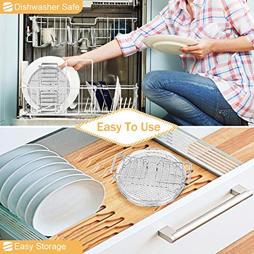 Elitlife Dehydrator Stand for Ninja Foodi Accesories,Food Grade Stainless Steel Dehydrator Rack 8.3-inch Compatible with Pressure Cooker and Air Fryer(6.5 and 8 Quart) - Thumbnail 5