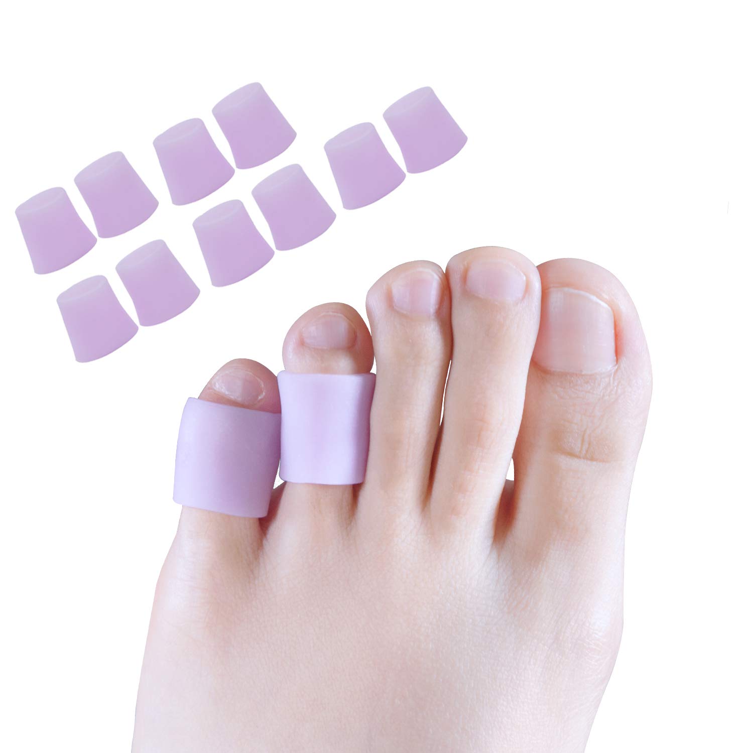 Gel Toe Protector, Povihome Toe Tubes Gel 10 Pieces for