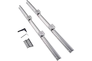 CHUANGNENG Linear Rail SBR16 500mm 2PCS Fully Supported Linear Rail Shaft Rod with 4PCS SBR16UU Blocks Bearing for Automated Machines DIY CNC Routers Lathes Mills