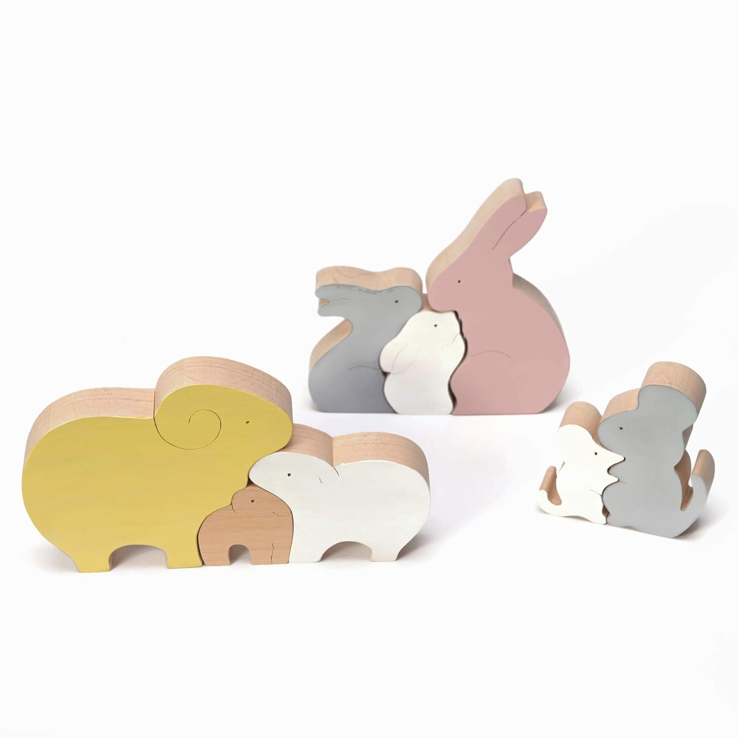 natural wooden animals