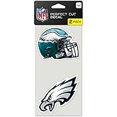 WinCraft NFL Philadelphia Eagles Perfect Cut Decal (Set of 2), 4" x 4", Black