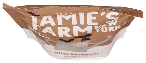 JAMIE’S FARM, CHAI STREUSEL WITH HONEY GRANOLA, GLUTEN-FREE, ORGANIC OATS, LOW SUGAR, BAKED WITH GHEE (8OZ BAG)