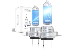 SINOPARCEL Sinoaprcel H7 Halogen Headlight High or Low Beam,Fog Light Bulb,200% Brighter 5000K White Replacement for Standard 55W Bulb,Pack of 2