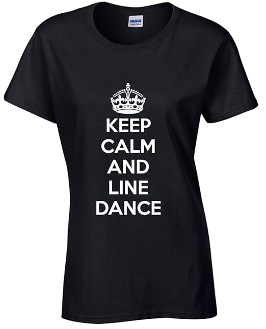 Keep Calm and Line Dance Novelty Ladies Semi Fitted Tshirt