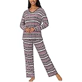 Nautica Women's 2 Piece Fleece Pajama Sleepwear Set (US, Alpha, Medium, Regular, Regular, Grey)