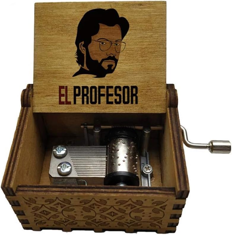 Wooden Music Box, La Casa De Papel Bella ciao Music Box, Hand Crank Wood Music Box, Birthday Gifts, Gifts for Daughter, Son. (1)