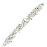 ShiDianYi Ivory Wedding Belt and Sash with Pearls and Rhinestones