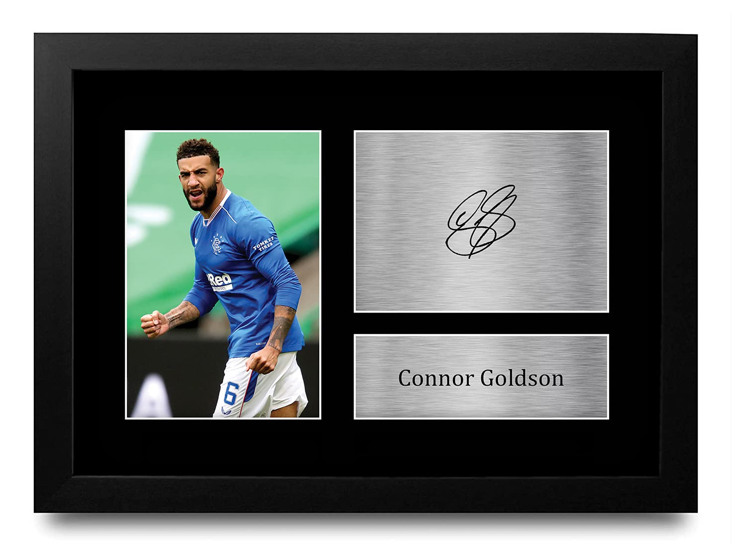 HWC Trading FR A4 Connor Goldson Rangers Gifts Printed Signed Autograph Picture for Football Fans and Supporters - A4 Framed