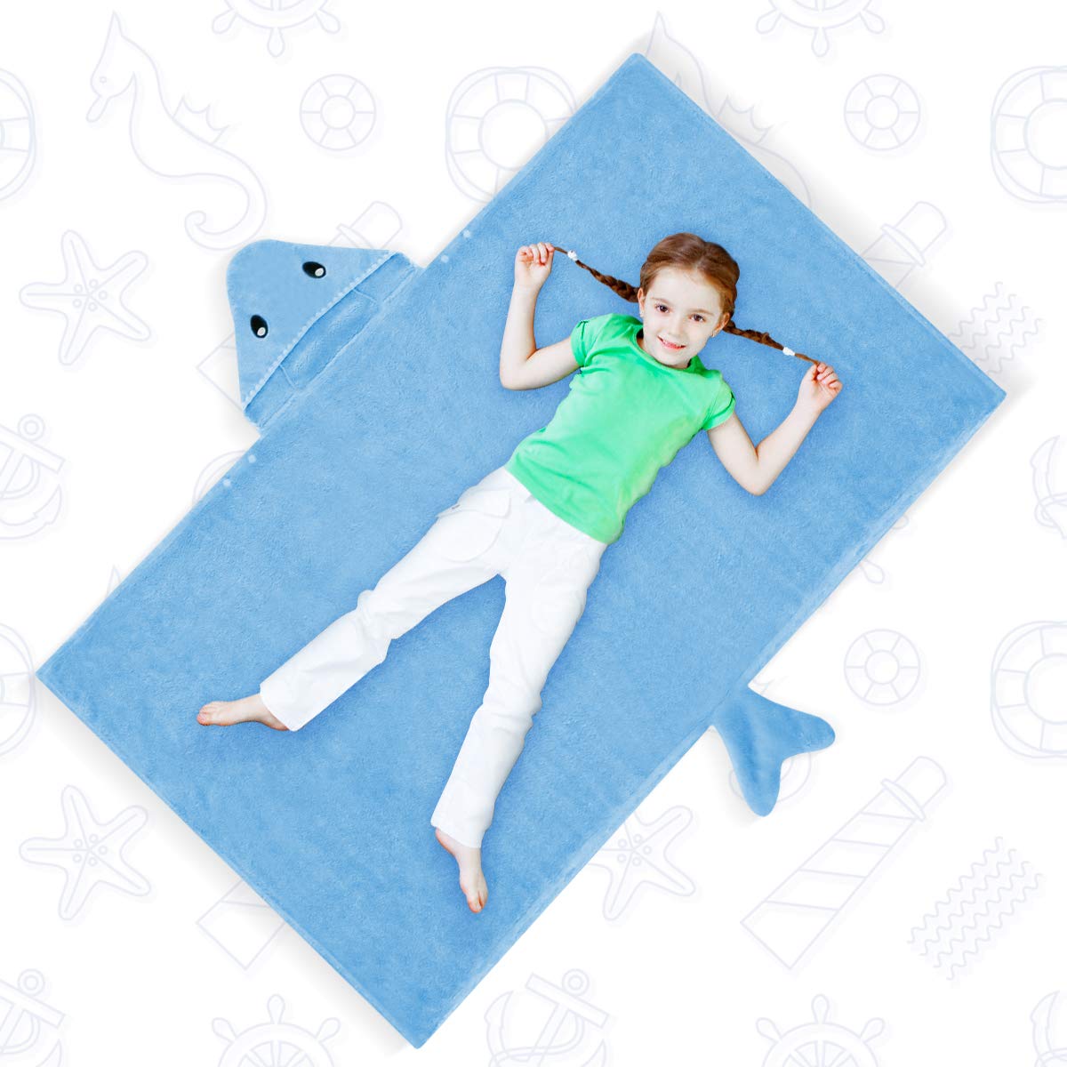 Baby Bath Towels, Premium Hooded Towel for Kids Highly Absorbent Coral Fleece Bathrobe for Boys Girls-27.5\