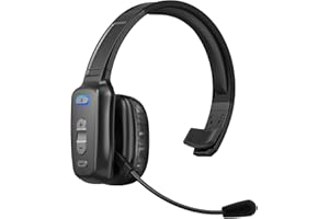 LEAYU Bluetooth Headset, Wireless Trucker Headset with Mute Button-Work Headphone with Noise Canceling Microphone Truck Driver 60Hrs for Cellphone Office Work