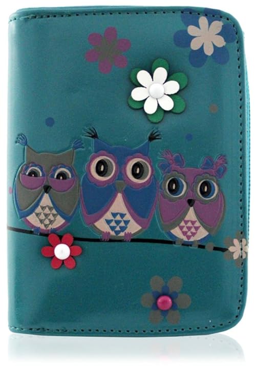 kukubird Ladies Owl Family Zipper Wallet Credit Card Holder Purse