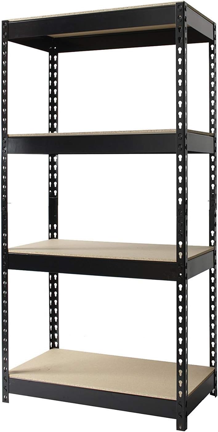Hirsh Industries 17125 3800 Series Shelving, 30" W x 16" D x 60" H, Black (Pack of 2)