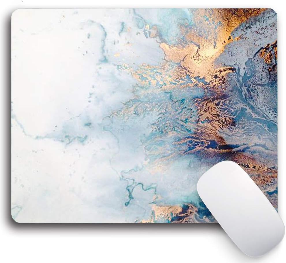 Gaming Mouse Pad with Designs,Bronzing Marble Non-Slip Rubber Mousepad Custom, Rectangle Mouse Pads for Computers Laptop