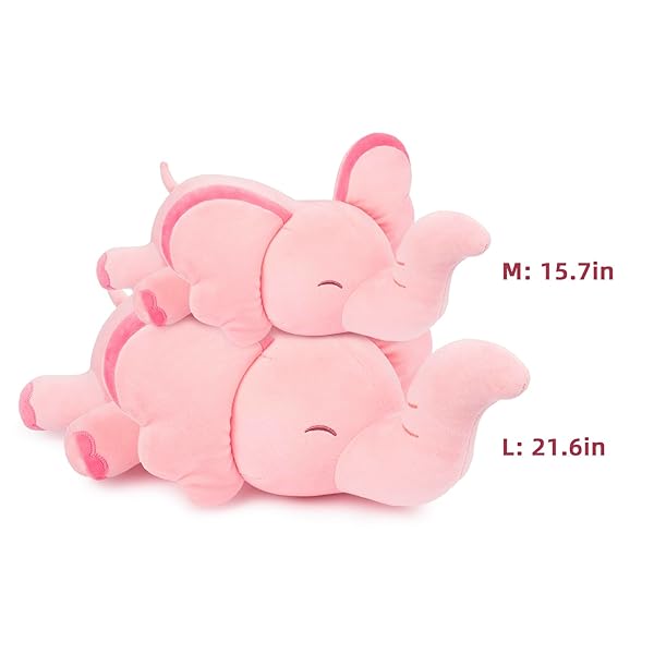 NIUNIU DADDY 21 IN PINK ELEPHANT STUFFED ANIMAL NOT WEIGHTED – KAWAII LARGE ELEPHANT PLUSH TOY FOR KIDS ADULTS, SQUISHY SOFT CUTE BODY PILLOW GIFT FOR GIRLS BOYS BIRTHDAY CHRISTMAS PARTY