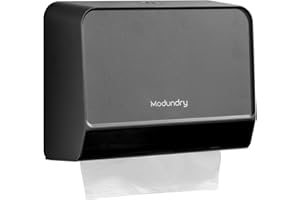 MODUNDRY Paper Towel Dispensers Wall Mount, Multifold Z-Fold Paper Towel Holder with Key Lock, Adhesive/Screws Install, Compact Hand Towel Dispenser for Home Bathroom, Restroom, Office, Gray